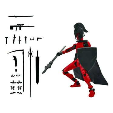 Titan 13 Action Figure, T13 Action Figure Robot, Stikbot Toys with Weapon Accessories, 3D Printed Action Figures Toys, Multi-jointed Movable Stick Bots Articulated Robot Dummy, Bot Figures