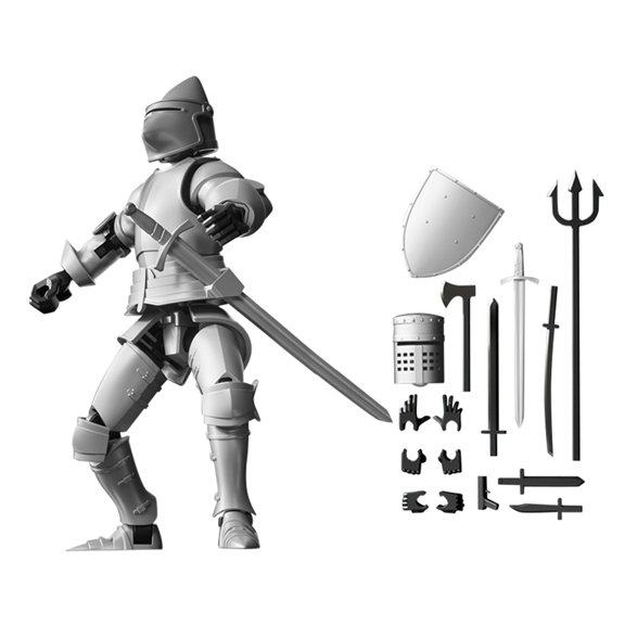 Titan 13 Action Figure T13 Movable Robot Figure 3D Printed Flexible Plastic Material for Stop Motion Animation Collectible Display，Silver