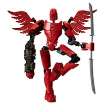 Titan 13 Action Figures, 3D Printed Human Body Model, T13 Action Figure, Multi-joint Movable Robot, PVC Model Full Body Movable Robot Desktop Decoration (Red)