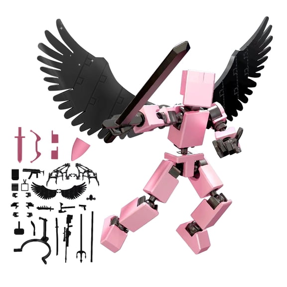 Titan 13 Mini Hip Hop T 13 Action with Wings Rich Accessory Package Model Full Body Mobile Robot Desktop Decoration