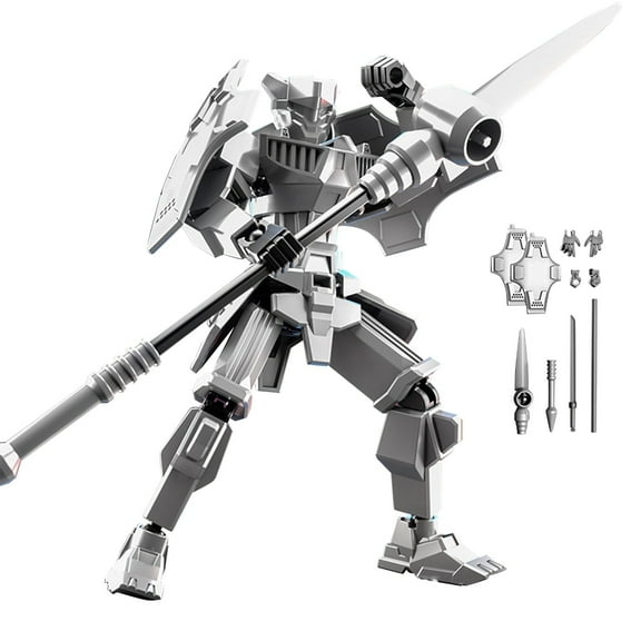 Titan 13 Robot Action Figure, 8 Inch Multi-Articular Titan 13 Action Figure Set, for Collectors Desktop Decorations T13 Movability 3D Printed Toys (Silver)