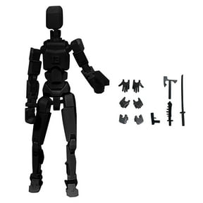 Titan 13 Robot Action Figures,6 Inch Multi-Jointed Action Figures Full Body Mechanical Movable Toy,Animation Multi-Articulated Action Figure (Black)