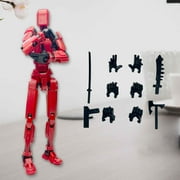 Titan 13 T13 Action Figure Accessories Set 3D Printed Titans Multi Jointed Poseable Action Figure Toys Figuras With Weapons (Red)