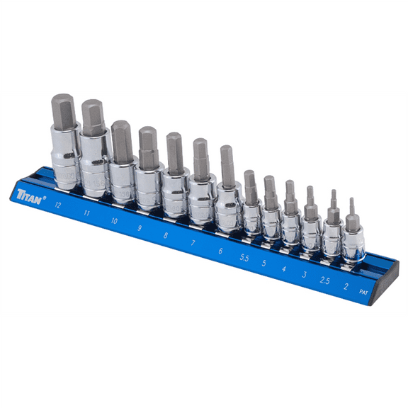 Titan 16124 13-Piece Metric Hex Bit Socket Set