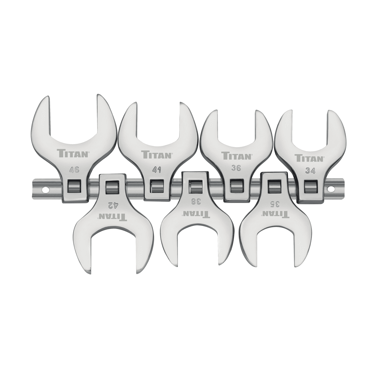 TITAN 7 pc. 1/2 in. Drive Metric Jumbo Crowfoot Wrench Set