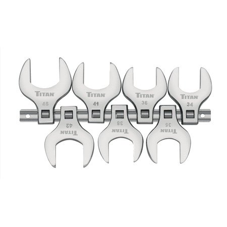 TITAN 7 pc. 1/2 in. Drive Metric Jumbo Crowfoot Wrench Set