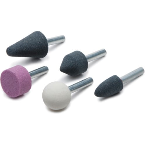Titan 19352 Grinding Stone Set, 5-Piece Assorted Shapes, Ideal for Sharpening and Deburring