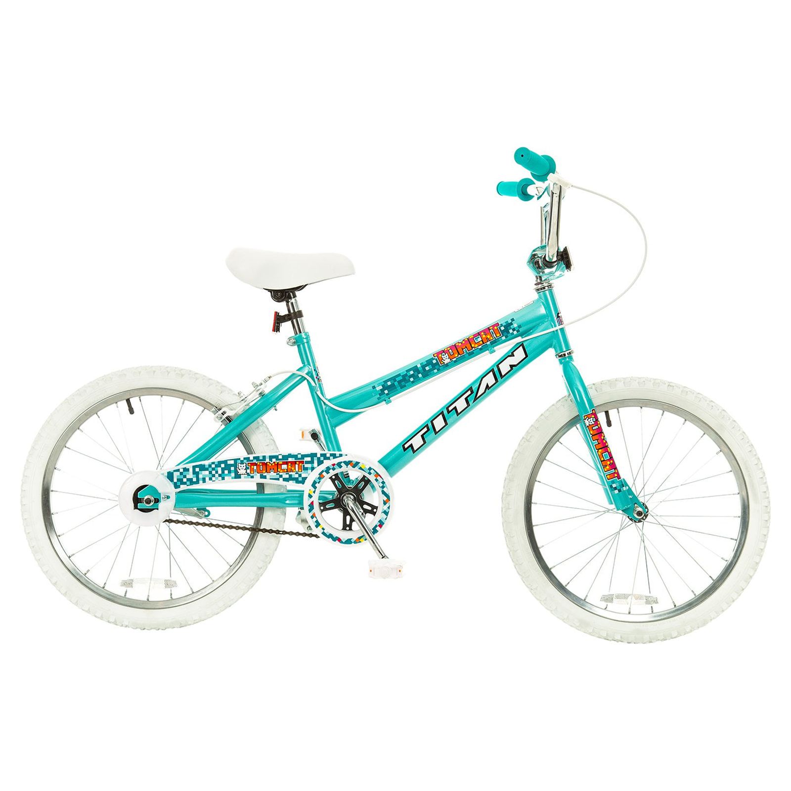Titan 20 In. Tomcat Girls BMX Bike with Pads, Teal Blue - image 1 of 5