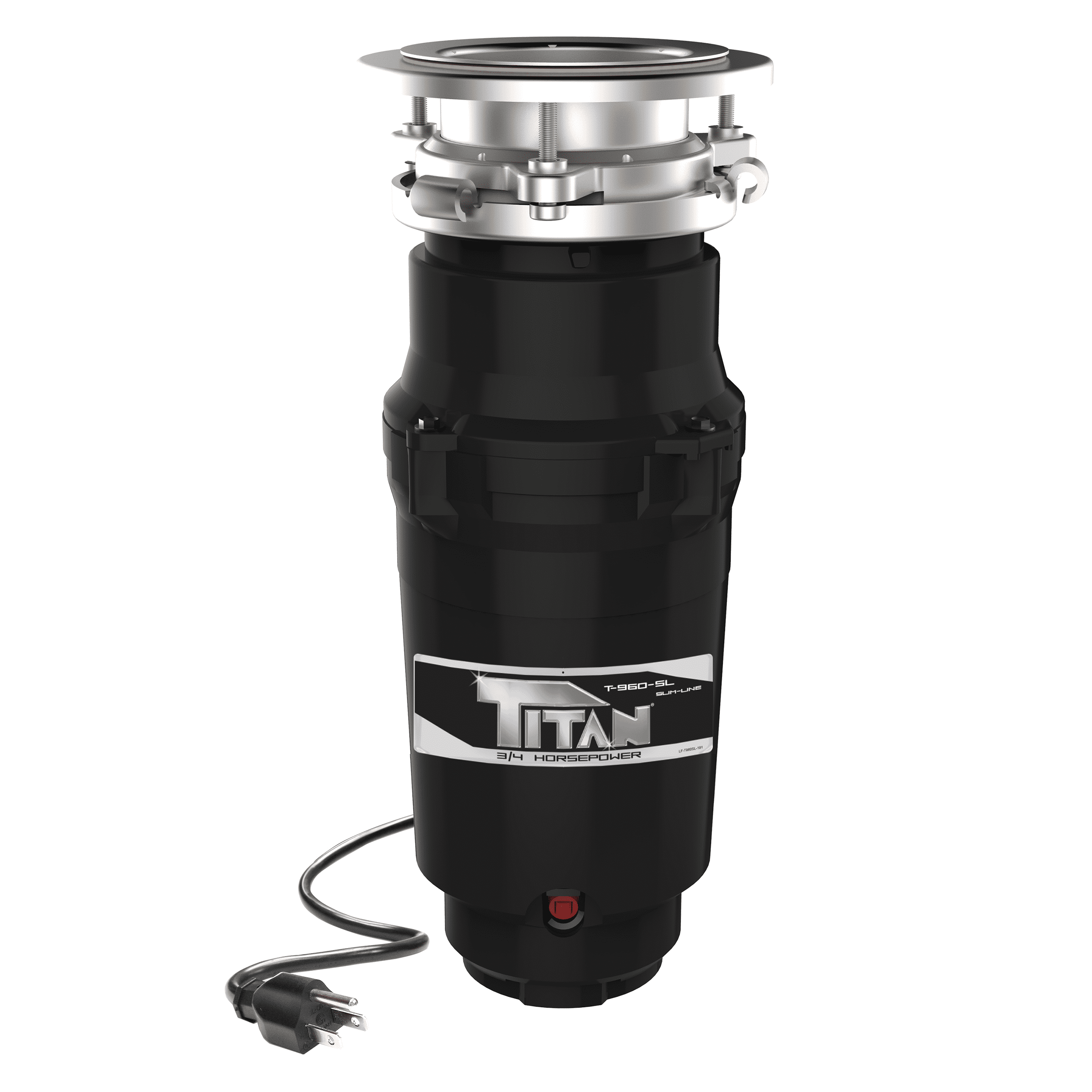 Titan 3/4 HP Slim Line Garbage Disposal for Confined Spaces 10USTN