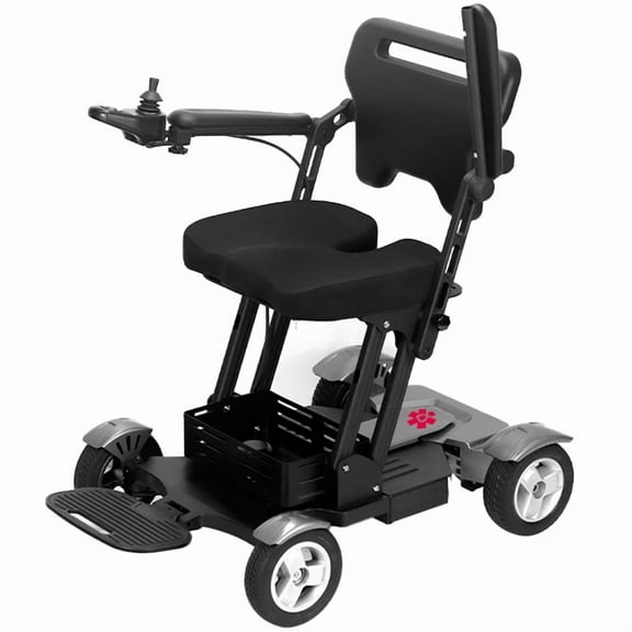 Titan 4 Wheel Heavy Duty Mobility Scooter Wheelchair with Smart Control Joystick Easy Maneuverability, Reliable Battery-System Padded Armrests & Storage Basket - Gray