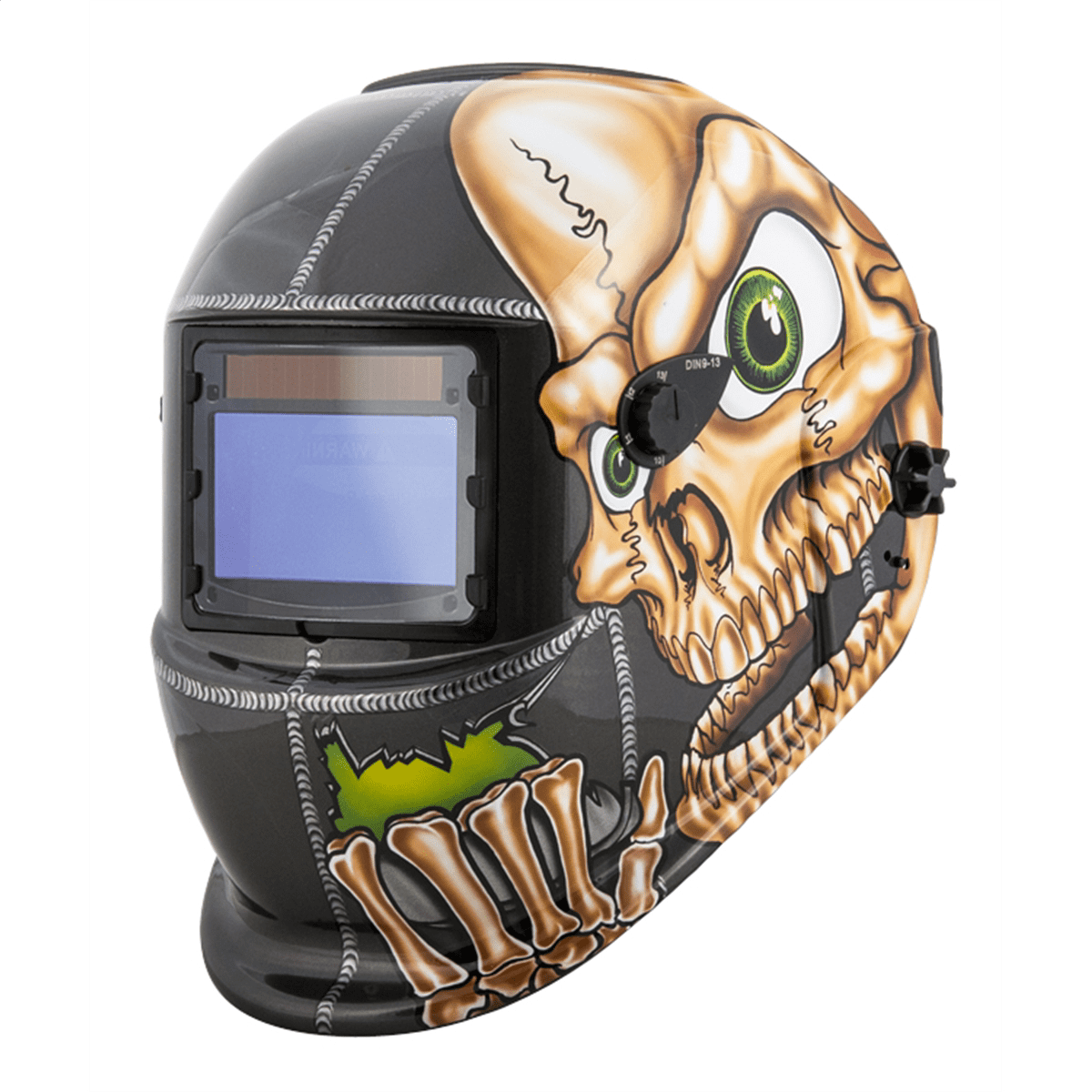 Titan 41279 Auto Darkening Solar Powered Welding Helmet with Skull