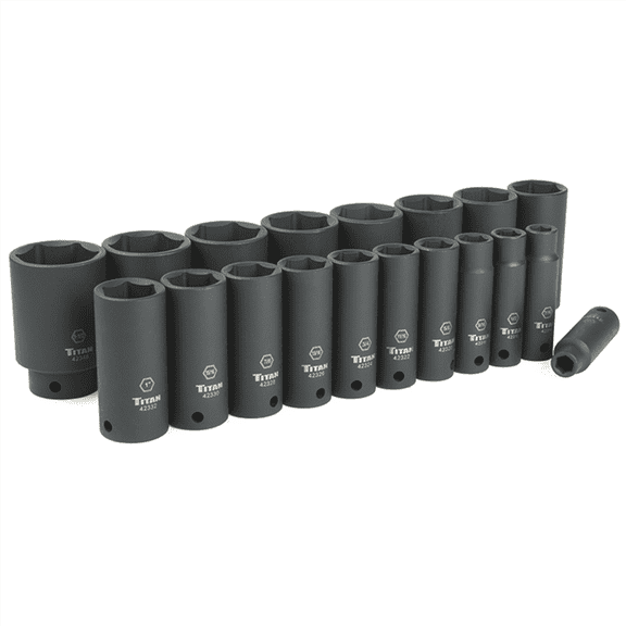 TITAN 19-PC 1/2" DR SAE DEEP IMPACT