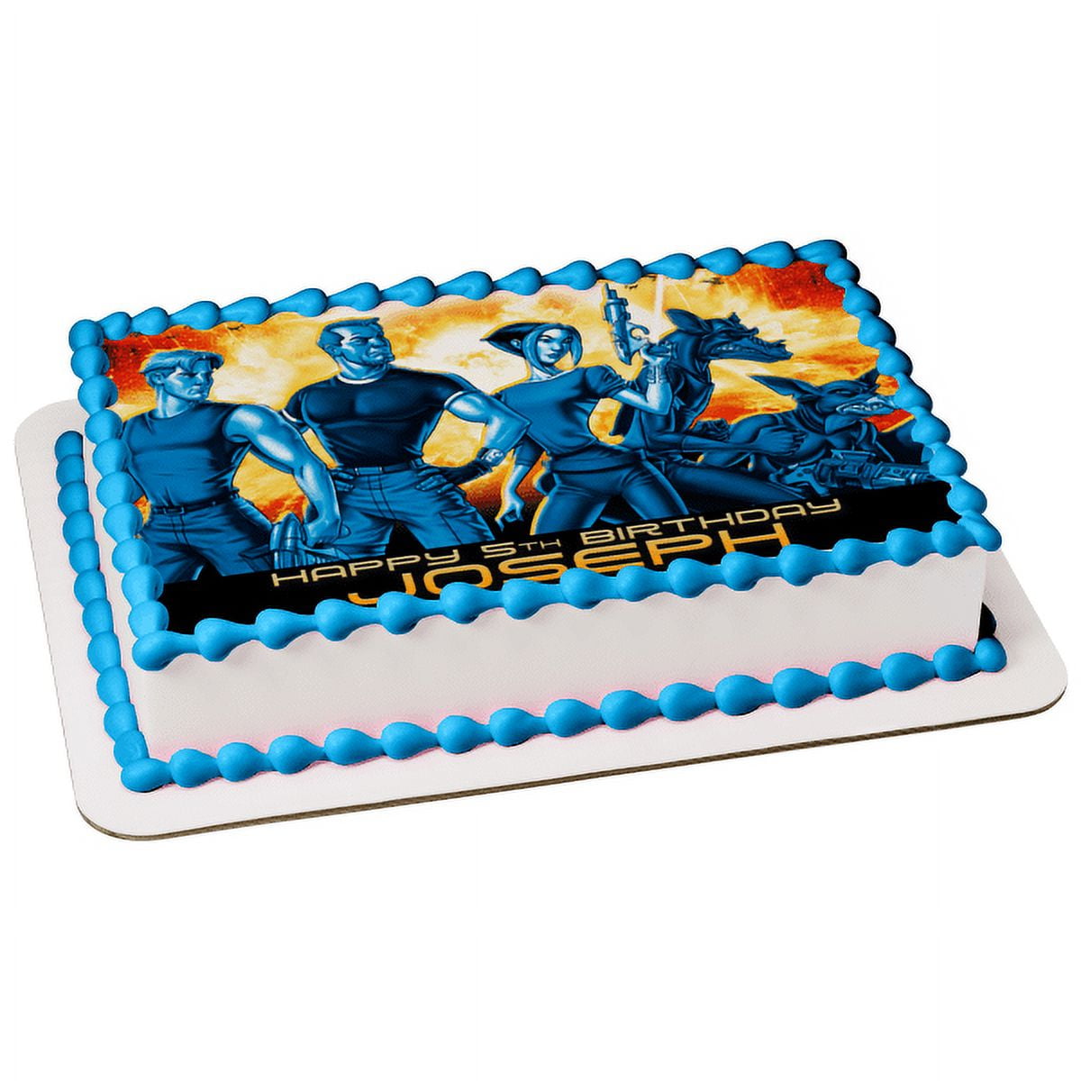 Happy Birthday' Blue Purple Fortnite Dessert Decoration Cake Topper