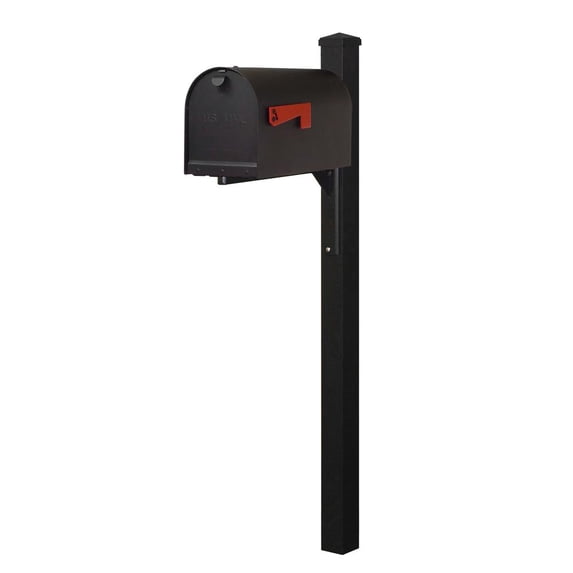 Special Lite Products SCH1016A-SPK720-BLK Titan Aluminum Curbside Mailbox & Wellington Mailbox Post