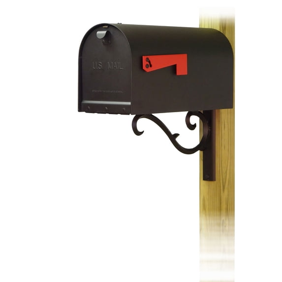 Titan Aluminum Curbside Mailbox with Sorrento front single mailbox mounting bracket