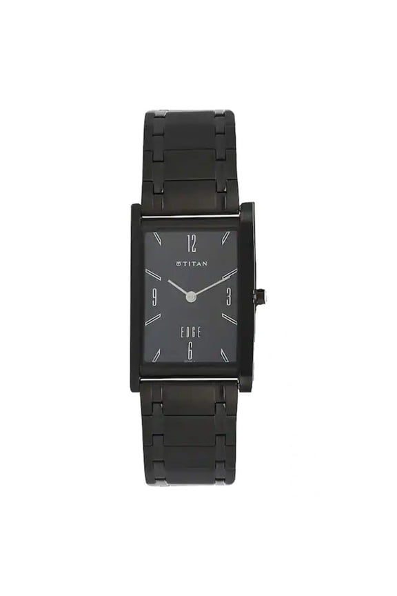 Edge Quartz Analog Black Dial Black Leather Strap Watch for Men - NT1043NL01