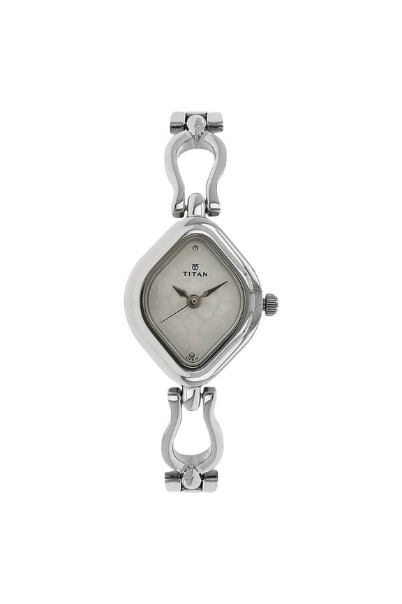 Quartz Analog Silver Dial Stainless Steel Strap Watch for Women