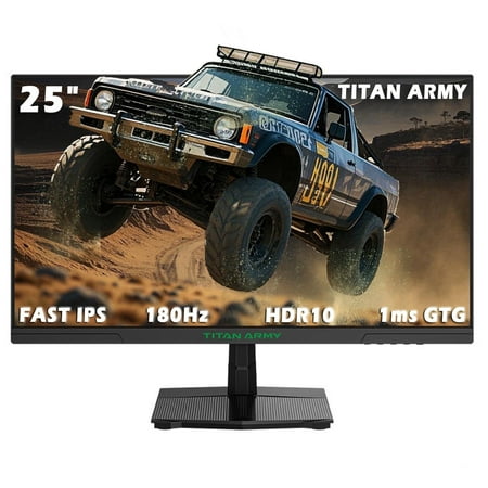 Titan-army - P2510G 24.5” Gaming Monitor, IPS 1ms GTG 180Hz 1920×1080 FHD FreeSync 99% sRGB with HDR10 (DisplayPort, HDMI) - Black