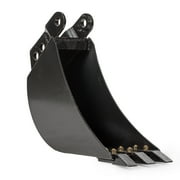 Titan Attachments 10in Wide Backhoe Bucket, 3-Carbon Steel Teeth, Hydraulic Tilt Backhoe & Excavator Attachment