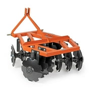 Titan Attachments 3 Point 4ft Notched Disc Harrow Plow Attachment for Cat 1 Tractors, Concave Discs for Tilling, Loosening and Lifting Soil