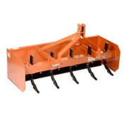 Titan Attachments 3 Point 5FT Rear Box Blade Scraper Grader, Category 0 and 1, 5 Scarifier Teeth, Reversible Cutting Edge, For Moving Dirt, Backfilling Holes, Spreading Soil, Leveling and Grading
