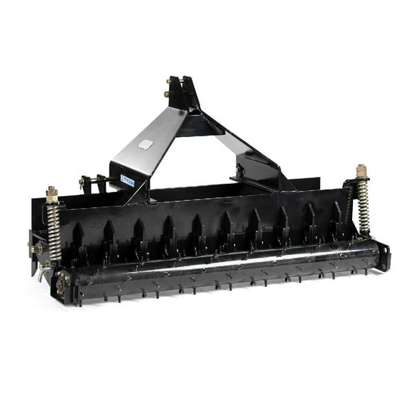 Titan Attachments 3 Point 60" Soil Pulverizer, Quick Hitch Category 1 and 2 Tractors, Drum Spike Seedbed Prep