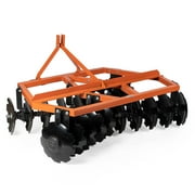 Titan Attachments 3 Point 6ft Notched Disc Harrow Plow Attachment for Cat 1 Tractors, Concave Discs for Tilling, Loosening and Lifting Soil