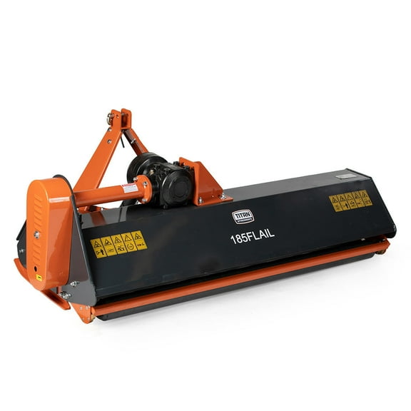 Titan Attachments 3 Point 72" Flail Mower with Replaceable Forged Hammer Blades, PTO Powered 40-60HP Mowing Attachment for Category 1 Tractors and Loaders, Mulch up to 3" Diameter Wood