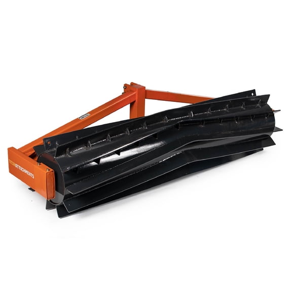 Titan Attachments 3 Point 8 FT Cover Crop Crimper Roller Fits Category 1 & 2 Tractors, Holds up to 77 Gal of Water, 4" Long Curved Chevron Pattern Blades Crimps the Ground to Terminate Top Crops