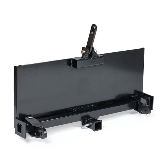 Titan Attachments 3 Point Attachment Adapter for Universal Skid Steers Quick Tach Equipment, Connects 3 Point Attachment to Cat 1 Implements, Black Finish, 2" Receiver Hitch