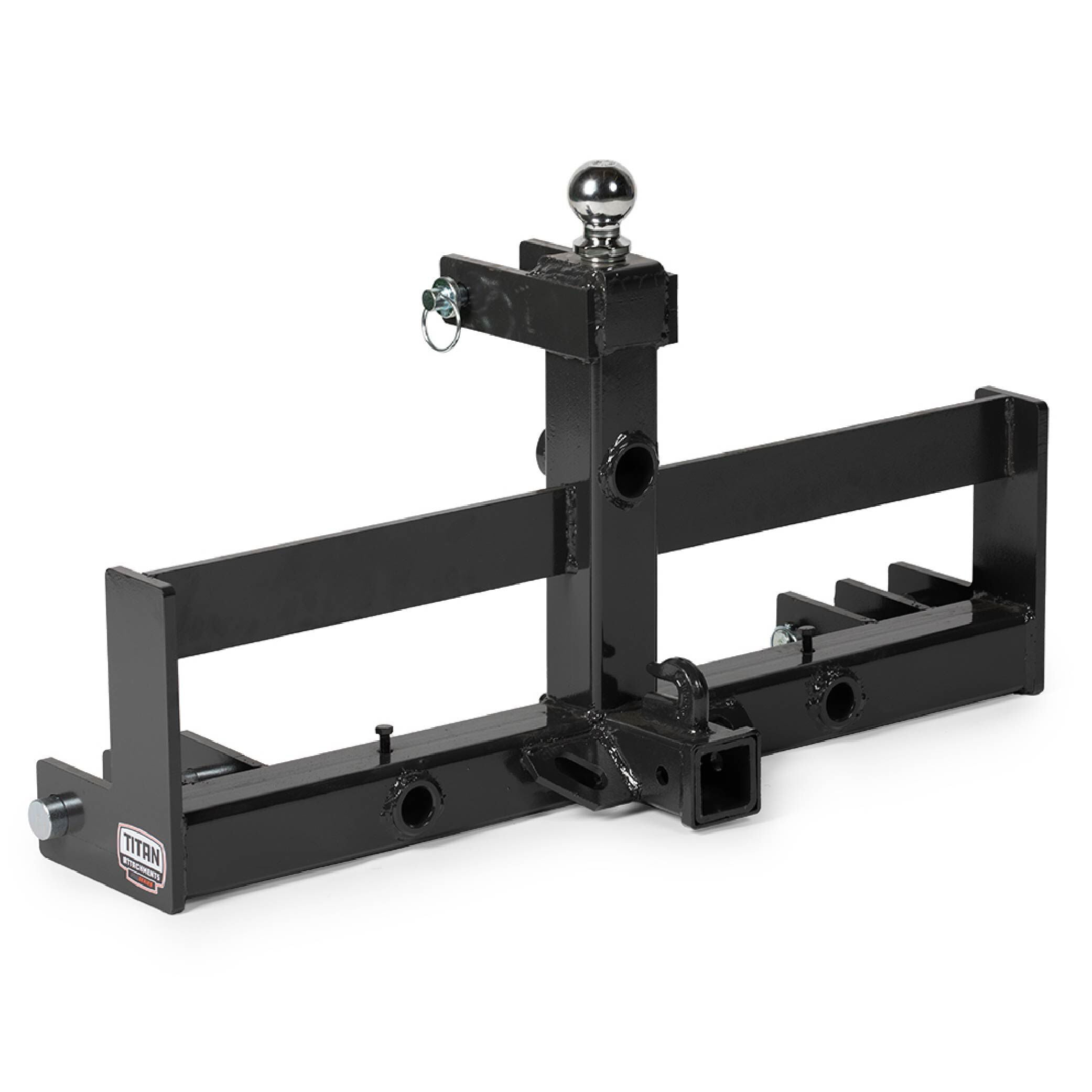 Titan Attachments 3 Point Hitch Receiver with Suitcase Rack, Cat 1/Cat