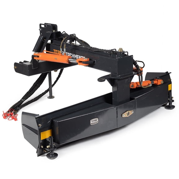 Titan Attachments 3 Point Hydraulic 6-Way 93" Rear Blade, Fits Cat 1 & 2 Tractors, 3 Cylinders for Tilt, Angle, Offset Grading and Scraping Land Leveler