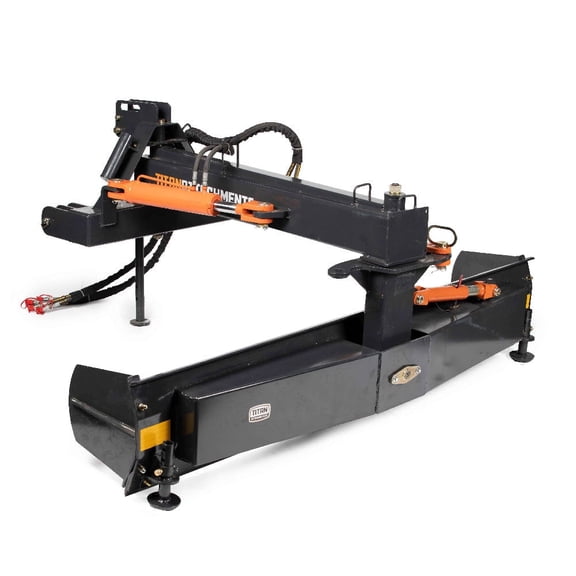 Titan Attachments 3 Point Hydraulic 6-Way 93" Rear Blade, Fits Cat 1 & 2 Tractors, 3 Cylinders for Tilt, Angle, Offset Grading and Scraping Land Leveler