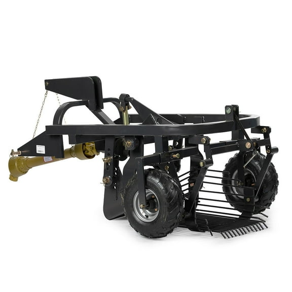 Titan Attachments 3 Point Single-Row Potato Digger, PTO Powered Cat 1 Tractor Attachment with Rear Discharge, Tow-Behind Potato Harvester with Adjustable Digging Depth and Wheelbase Width