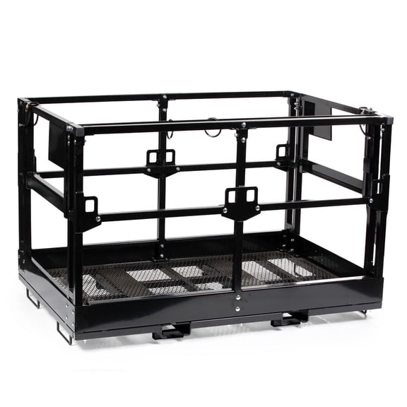 Titan Attachments 4' x 6' Mesh Telehandler Work Platform, Man Safety Basket, Forklift Attachment, Safety Cage