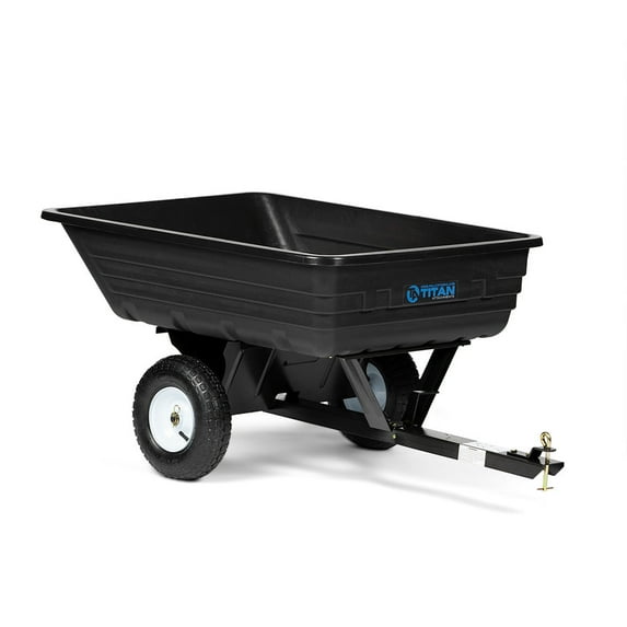 Titan Attachments 400 LB (10 Cu. Ft.) Economy Dump Cart, Tow-Behind Poly Cart