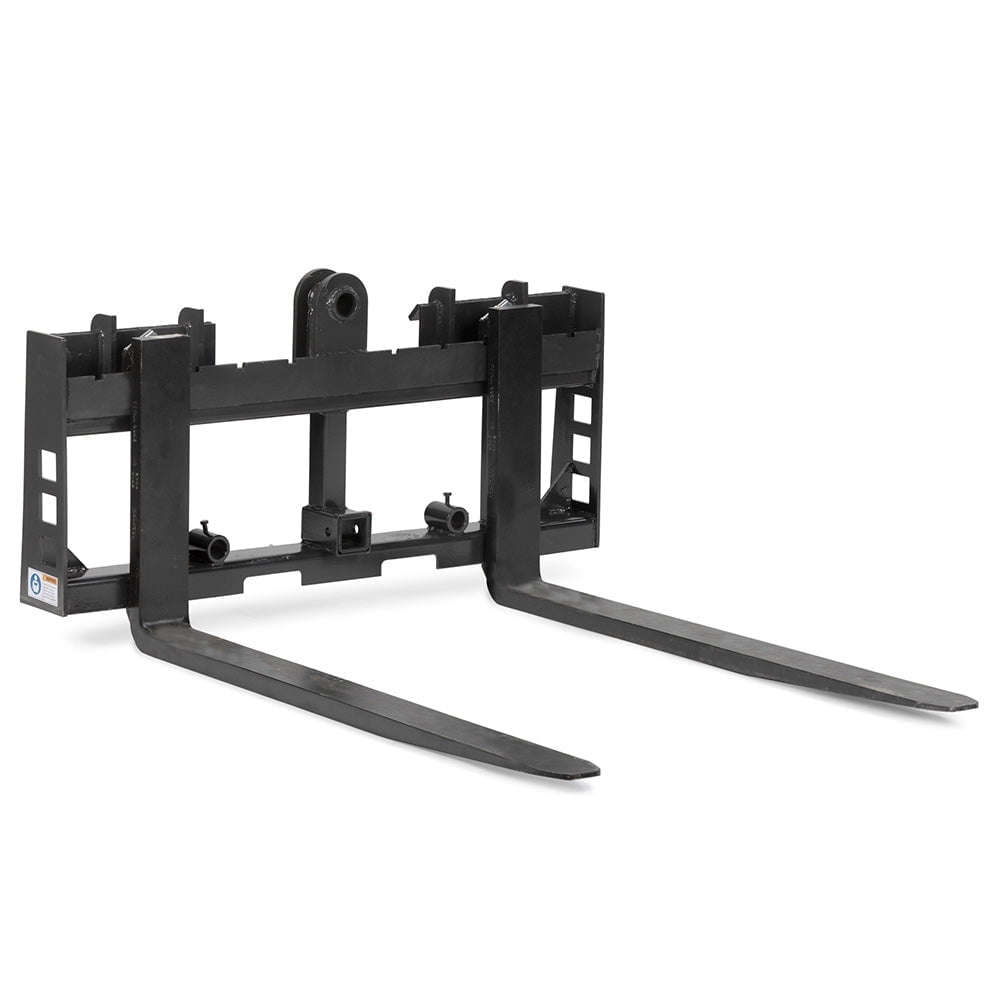 Titan Attachments 45" Skid Steer Pallet Fork Frame Attachment, 42" Fork Blades, Rate 4,000 LB, Quick Tach Tractor, 2" Receiver Hitch