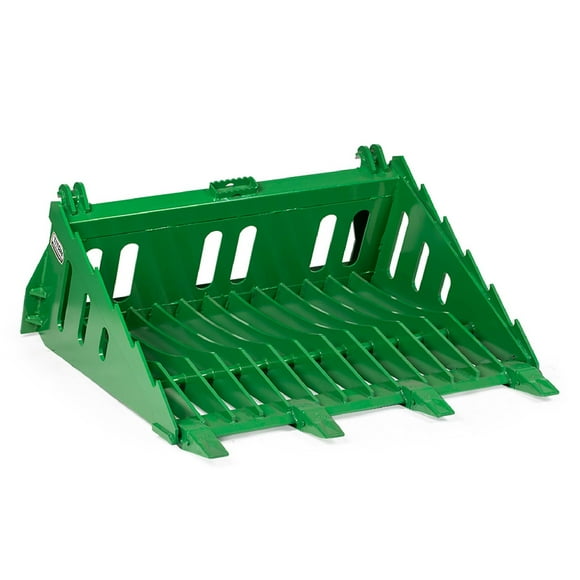 Titan Attachments 48in Fine Grade Skeleton Rock Bucket With Teeth For John Deere Loader With Hook and Pin Connection