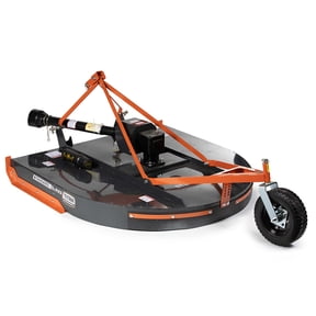 Titan Attachments 5 FT Standard Series Rotary Cutter for Cat 1 Tractors with Rear 3 Point Hitch, Cast Iron Gear Box with Slip Clutch PTO Shaft, Brush Cutter Attachment, Mulches with Rear Discharge