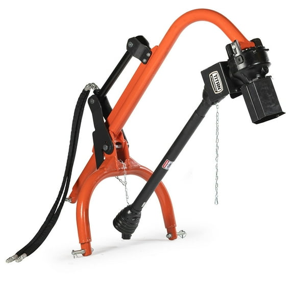Titan Attachments 50HP Pro Series 3 Point Post Hole Digger, Hydraulic Ram for Quickly Breaking Tough Ground, Fits Cat 1 Tractors