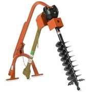 Titan Attachments 60 HP 3 Point Post Hole Digger with 6in Auger Attachment, PTO Powdered Digger, Compact Tractor Attachment for Fence Posts, Deck and Building Frames, Plant Trees and Shrubs