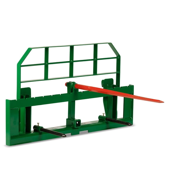 Titan Attachments 60" Pro Series Extra Wide Hay Frame, 49" Conus 2 Hay Spear and Stabilizer Spears, Hook and Pin Mounting