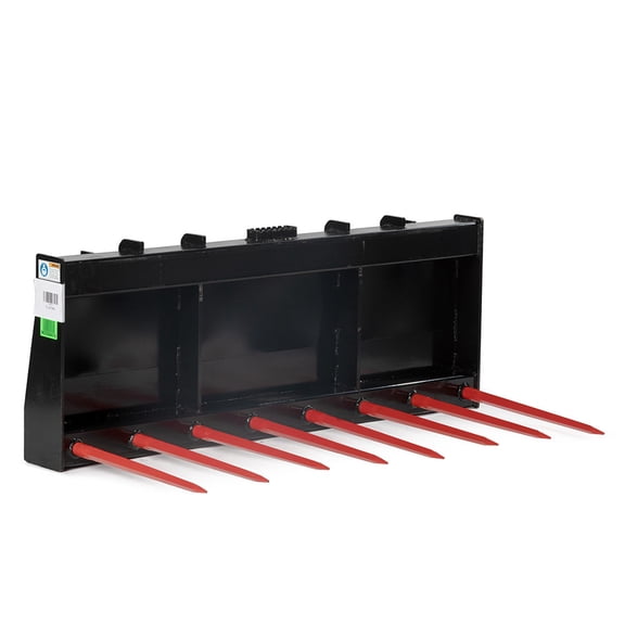 Titan Attachments 60" Tine Fork Bucket with Eight 32" C1 Hay Spears, SSQA