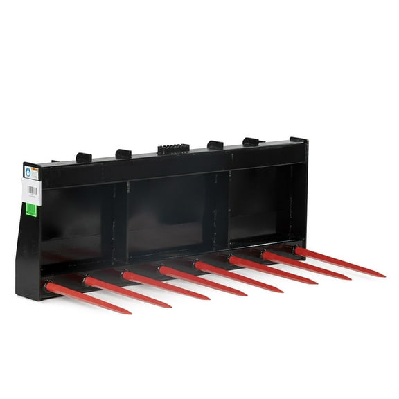 Titan Attachments 60" Tine Fork Bucket with Eight 39" C1 Hay Spears, SSQA