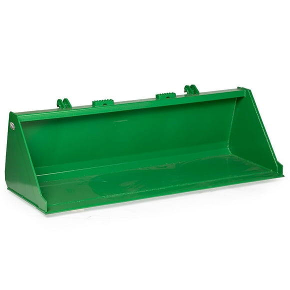 Titan Attachments 6FT Dirt Bucket Attachment Fits John Deere Hook And Pin Tractors, Low Profile Bucket For Dirt, Debris, Material Loading with Reinforced Gussets