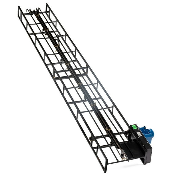 Titan Attachments Chain Drive 15ft Square Hay Bale Elevator Base Unit with 3/4 HP Motor, Charcoal Finish, Hay Harvesting Agricultural Equipment