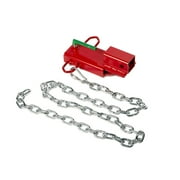 Titan Attachments Clamp On Forklift 2 Hitch Receiver with Chain, Single Pallet Fork Blade Insert, Fork Mounted Trailer Towing Adapter, 3000 LB Towing Capacity, Easy to Install