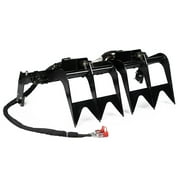 Titan Attachments Dual Adjustable 60"-72" Bolt-on Grapple Attachment, Skid Steer or Tractor Bucket Attachment, 1/2" Thick Grapple Teeth, Dual 3,000 PSI Cylinder, Centers on Bucket, Landscaping