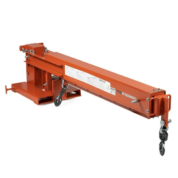 Titan Attachments Fork Mounted Jib Boom Crane: 6,000 lb Max Load Capacity, 138 in Max Length