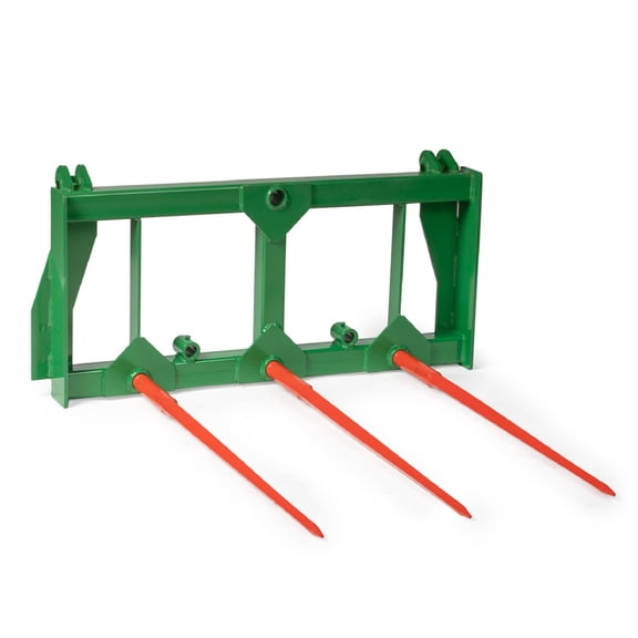 Titan Attachments HD Hay Frame Attachment Fits John Deere Tractors, Three 39" Hay Spears, Rated 4,000 LB, Hay Handing Equipment